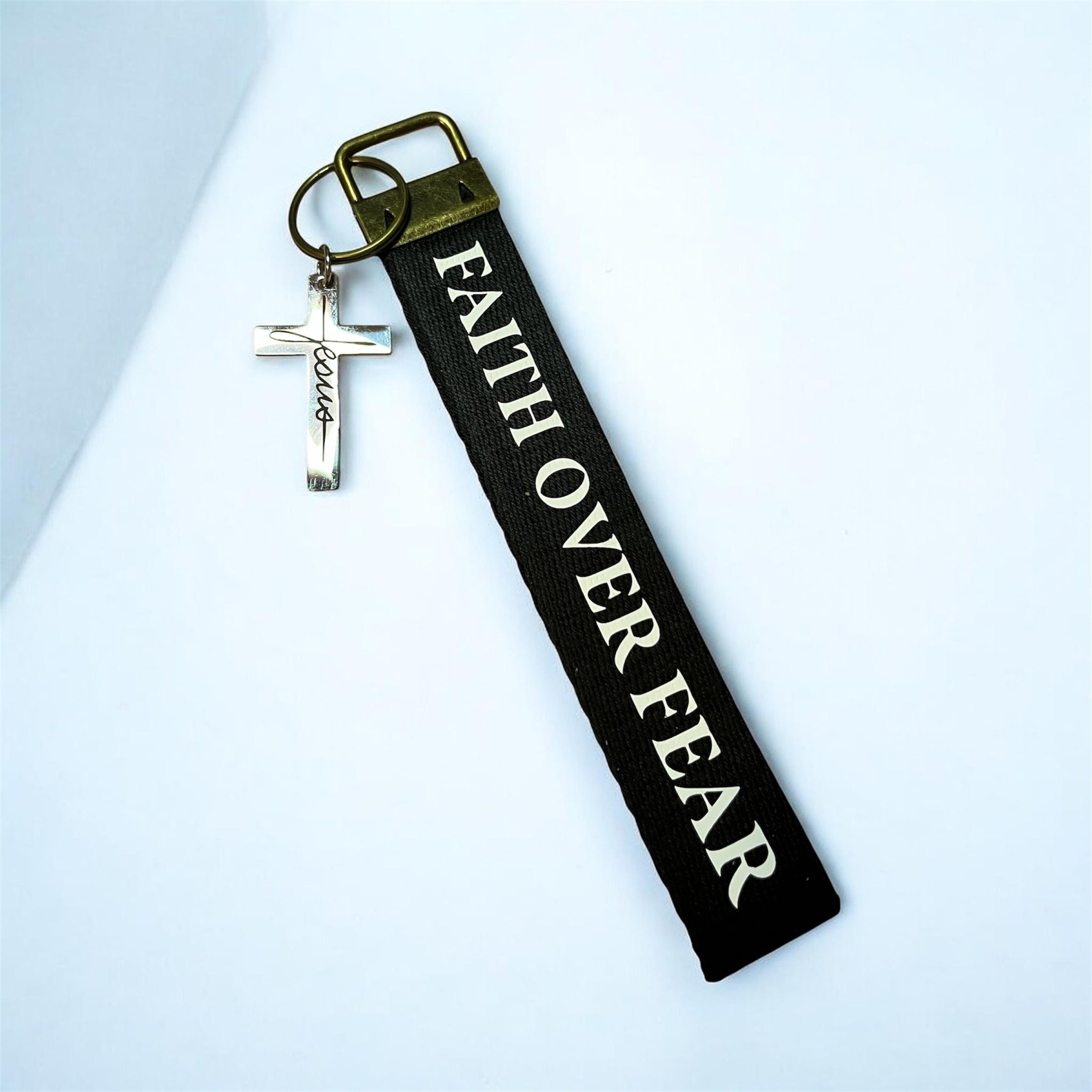 Faith over fear keychain
