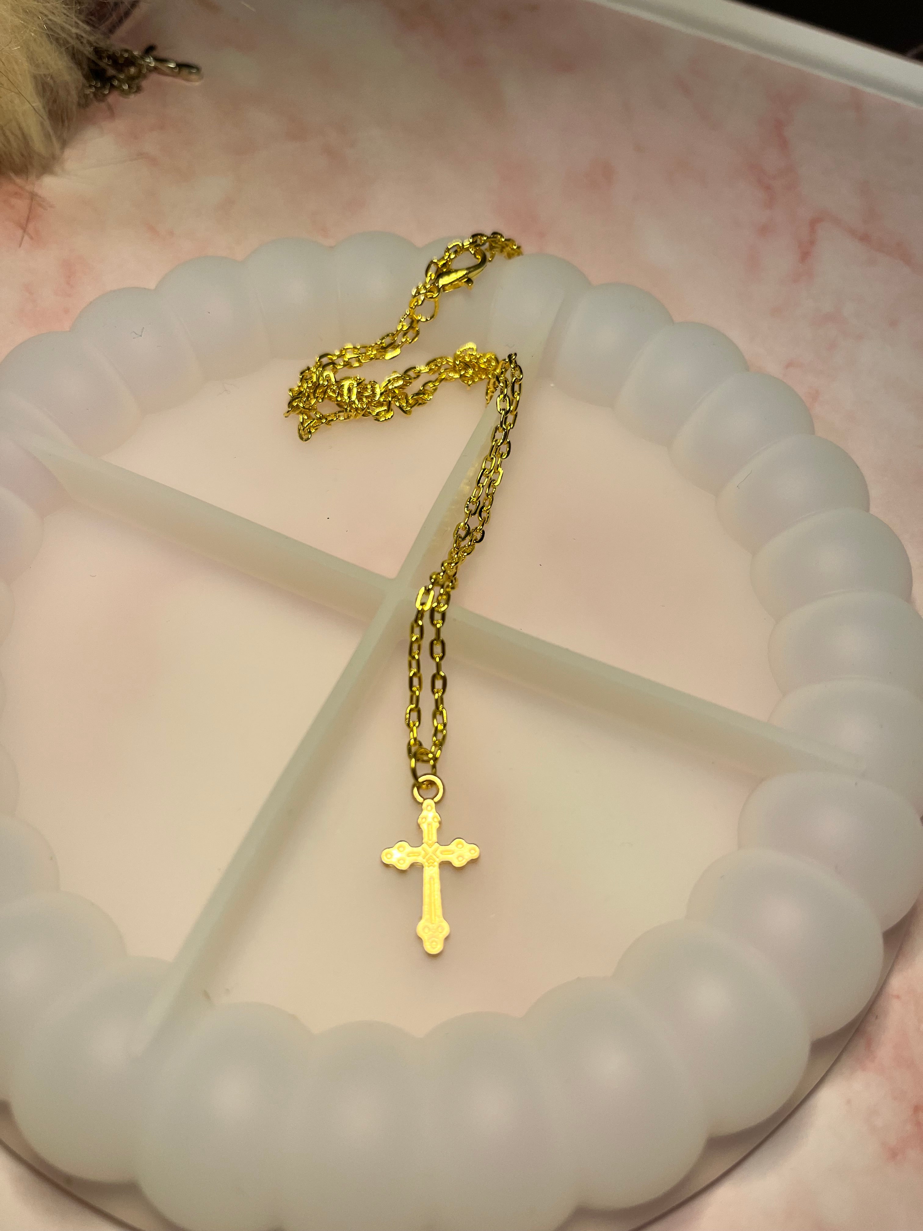 Gold cross necklace