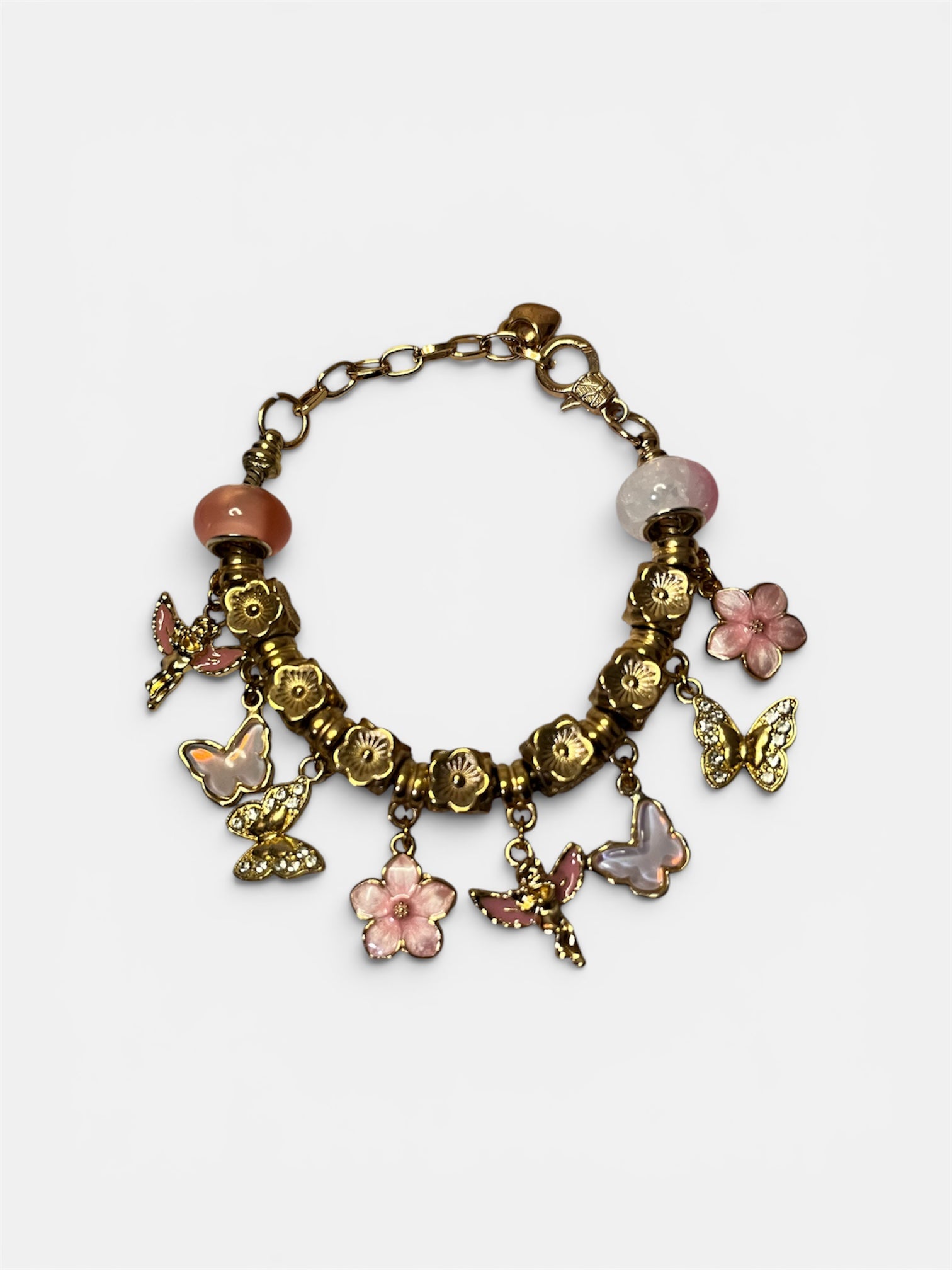 Pink Blossom Charm Bracelet